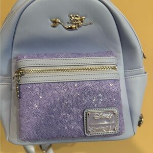 Disney loungefly Light Blue and Purple Sequin Backpack